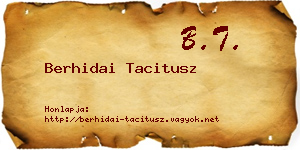 Berhidai Tacitusz névjegykártya